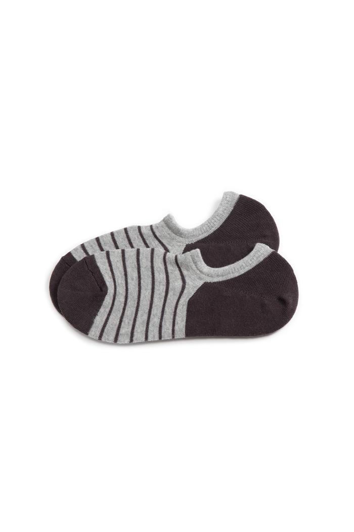 Monsieur．Men Low Cut Ankle Socks（Gray/Light Gray Stripe）