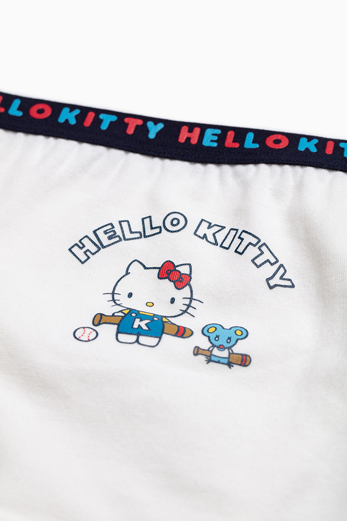 (女童三入組)Hello Kitty系列．緊帶三角內褲(彩糖/經典/蘋果)