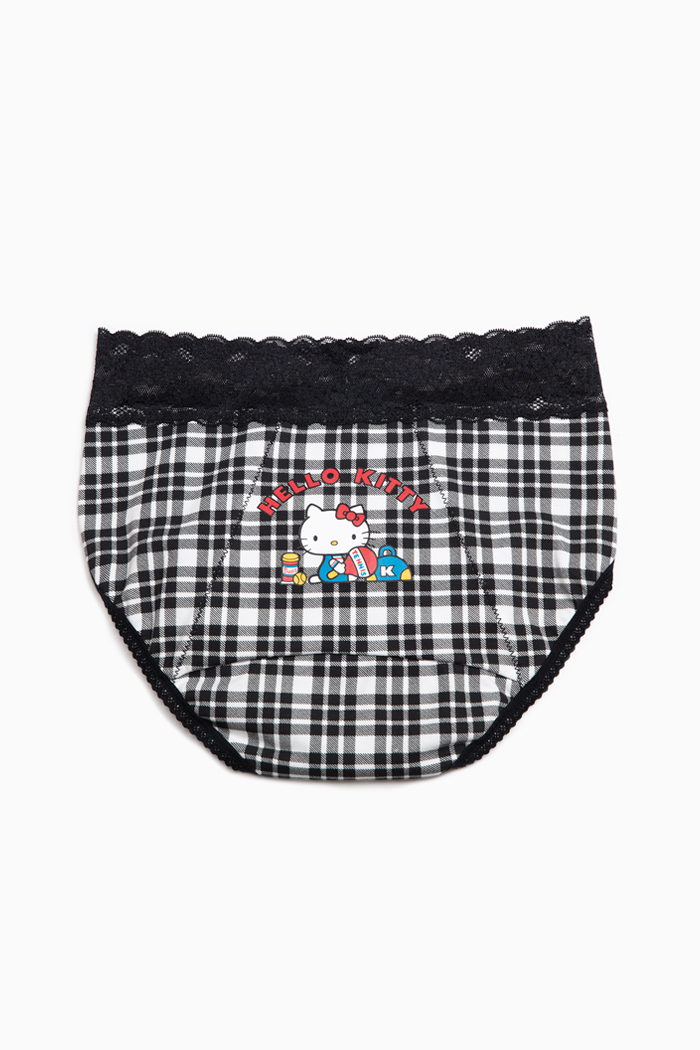 Hello Kitty懷舊系列．蕾絲高腰生理褲(粉-KITTY迷)