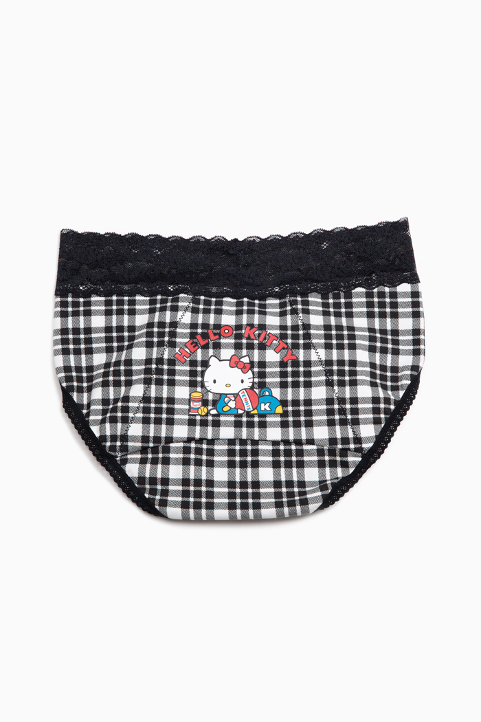 Hello Kitty懷舊系列．蕾絲中腰生理褲(粉-KITTY迷)