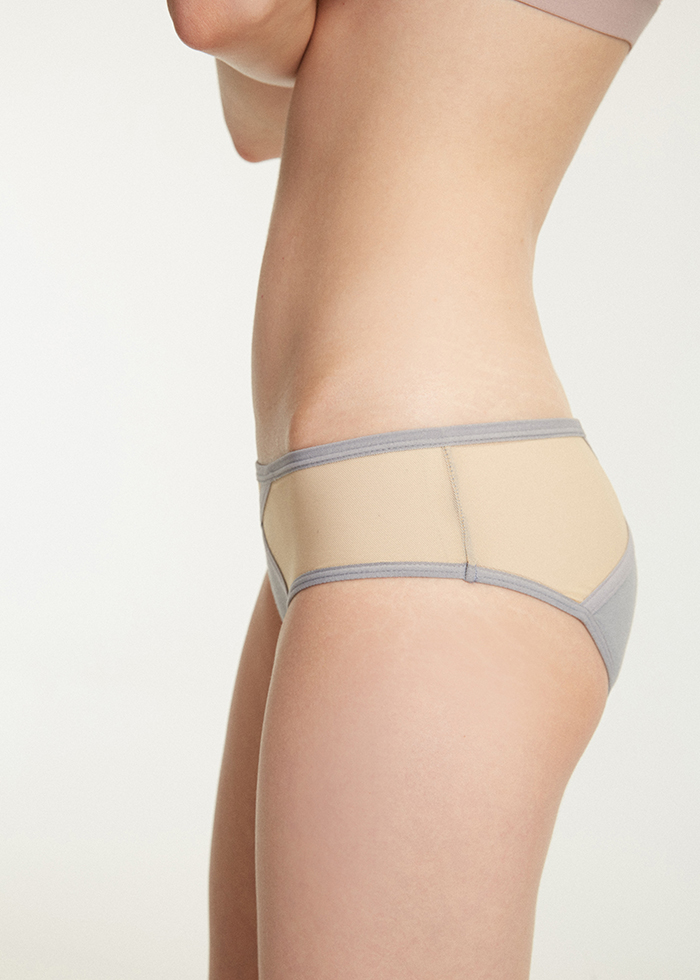 Inifinity．Mid Rise Cotton Mesh Detail Hipster Panty(Sea Turtle)