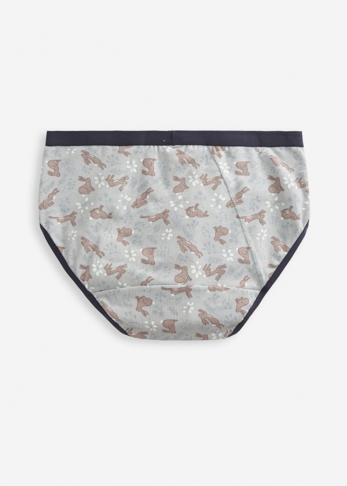 Story of the Forest．Mid Rise Cotton Period Brief Panty(Leopard Pattern)