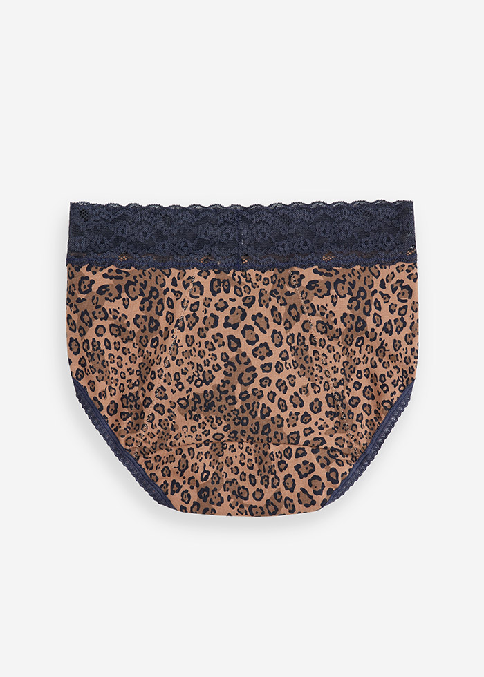 Story of the Forest．High Rise Cotton Lace Waist Period Brief Panty(Puce)
