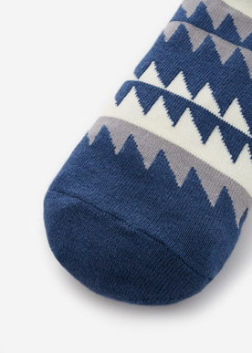 (男款)Ocean．舒棉船型襪(藍綠/深黃-變化條)
