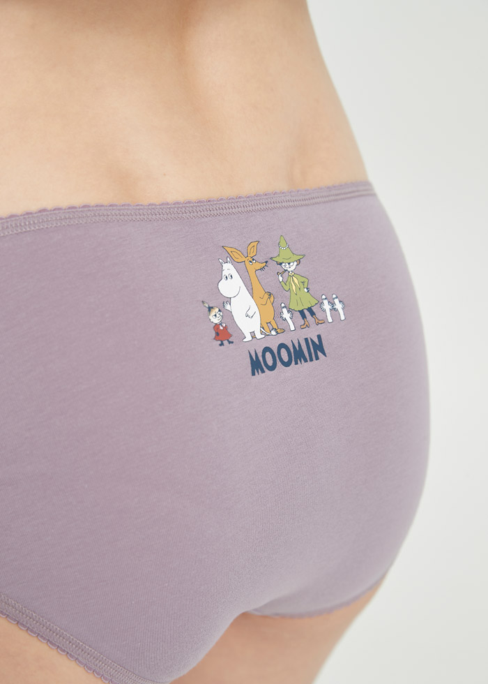 Moomin系列．花邊高腰三角內褲(夜空藍-姆明簽名)