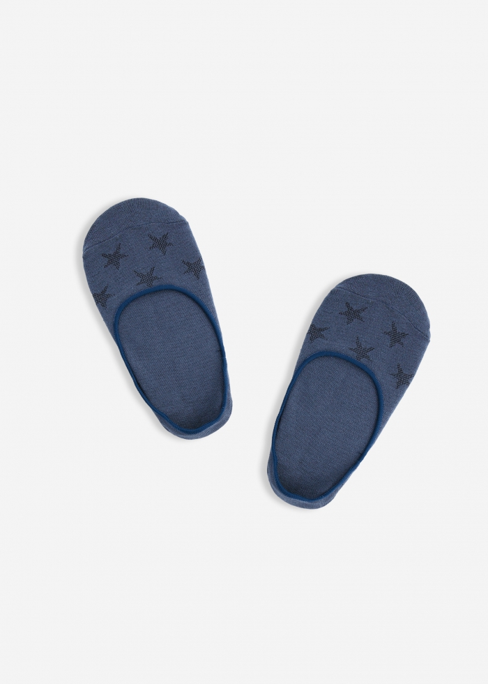Stars．3/4拷邊隱形襪（深藍-星星）