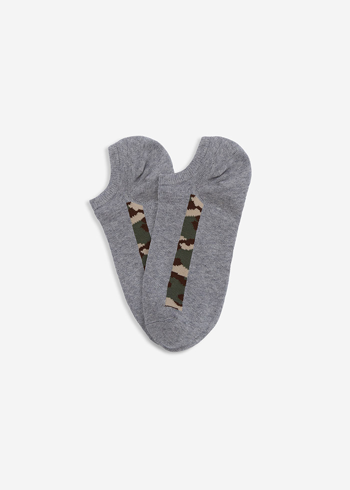 Military Fan．Men Low Cut Ankle Socks（Camouflage Print）