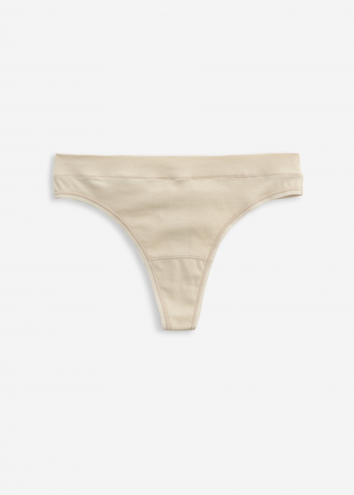 簡約系列．棉質反摺低腰丁字褲(裸色)