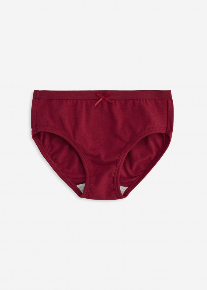 Hygiene Series．Girls Brief Panty(Black/Moonlight Blue/Biking Red)