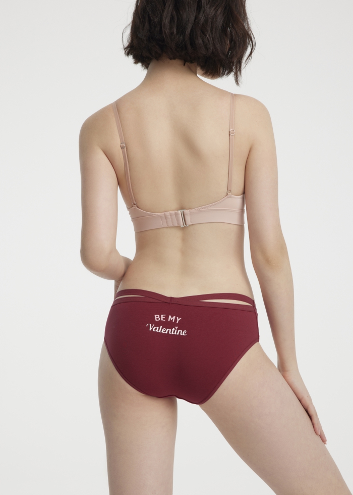 Ｍadly in love．Mid Rise Cotton Crossed Back Brief Panty（Biking Red）