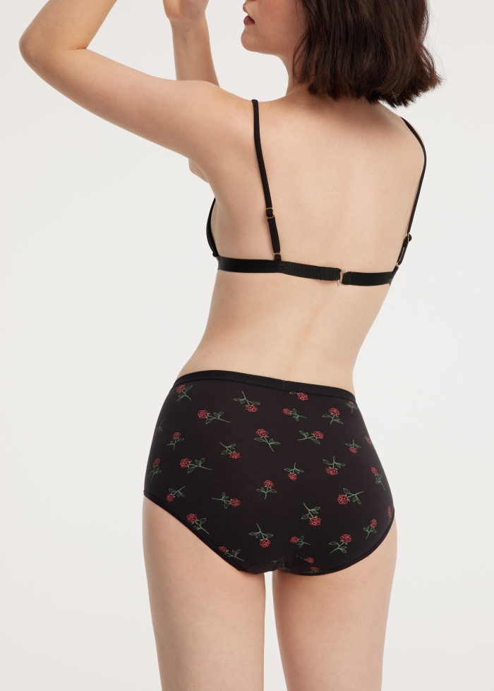 Valentine．Ultra High Rise Cotton Brief Panty(Cupid Arrow Embroidery)