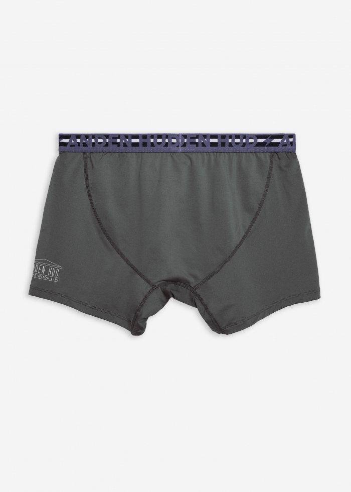 Moisture-Wicking Collection．Men Boxer Brief Underwear(Geometric Print Waistband)