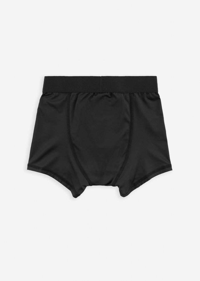(3-Pack) Moisture-Wicking Collection．Boys Trunk Underwear(Black)
