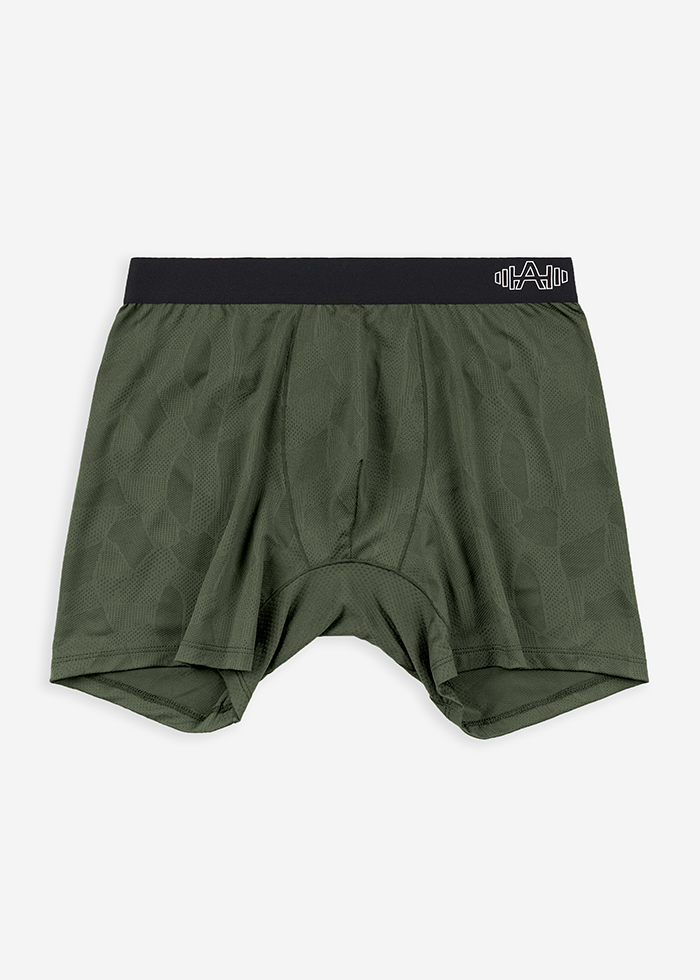 Moisture-Wicking Collection．Men Jacquard Boxer Brief Underwear（Beetle）