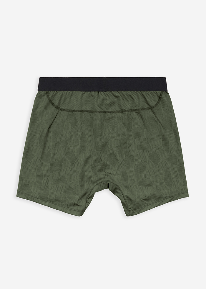 Moisture-Wicking Collection．Men Jacquard Boxer Brief Underwear(Beetle)