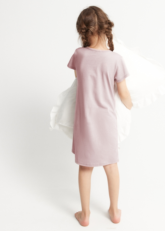 女童連身_迪士尼系列．莫代爾棉A-Line短袖睡衣(夢境紫-冰雪奇緣)