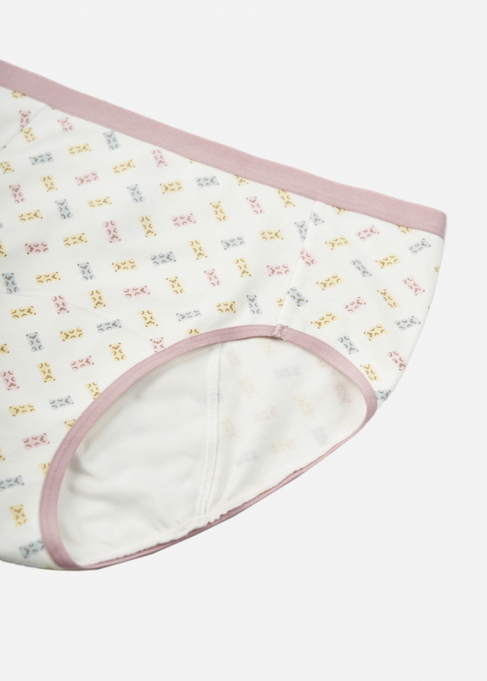 Enjoyment of Food．High Rise Cotton Period Brief Panty(Fast Food Pattern)