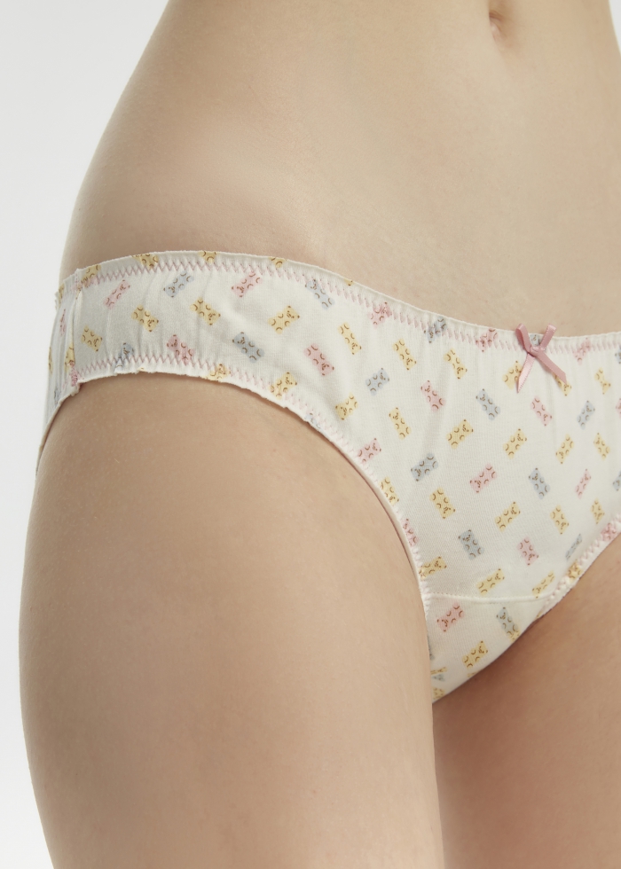 Pleasure of Eating．Low Rise Cotton Ruffled Brief Panty(Fast Food Pattern)