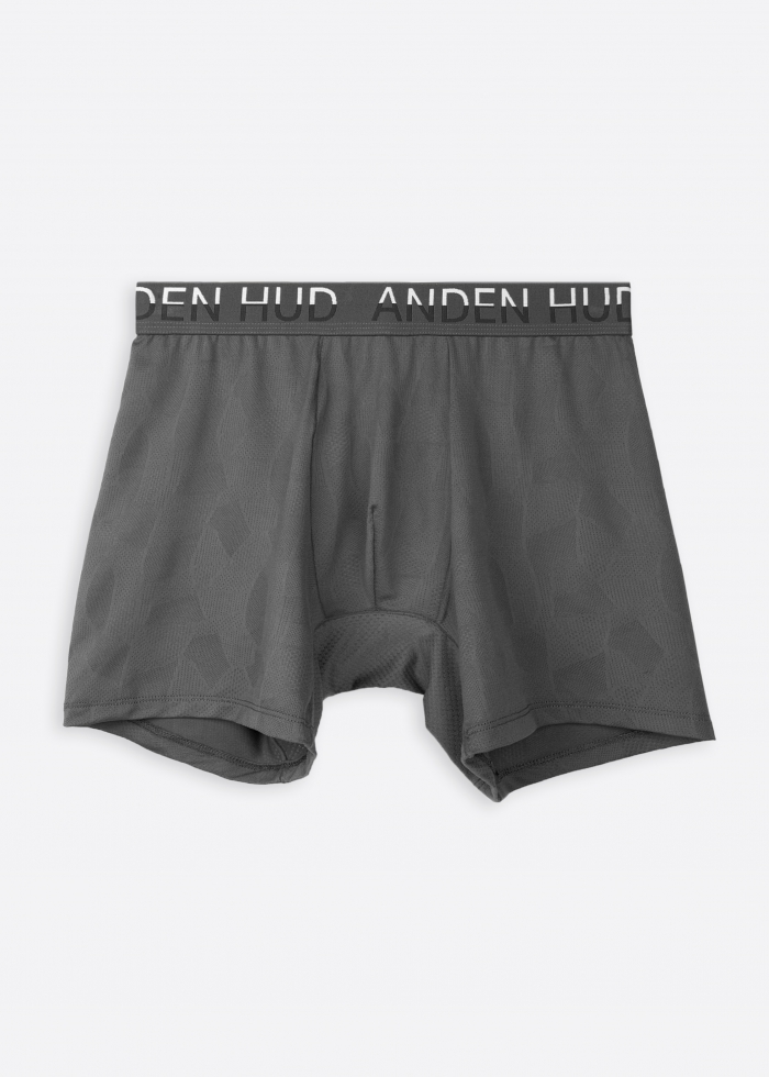 Moisture-Wicking Collection．Men Jacquard Trunk Underwear（Flower Print）