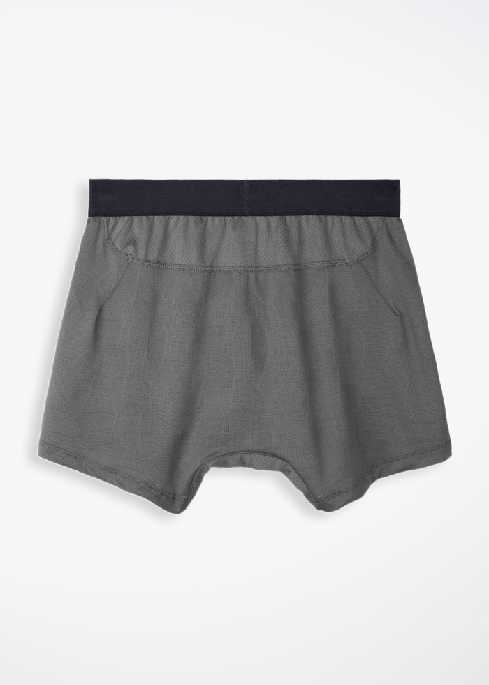 Moisture-Wicking Collection．Men Jacquard Trunk Underwear(Flower Print)