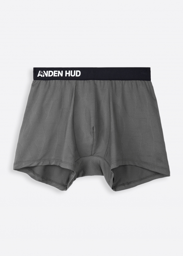 Moisture-Wicking Collection．Men Jacquard Trunk Underwear（Flower Print）