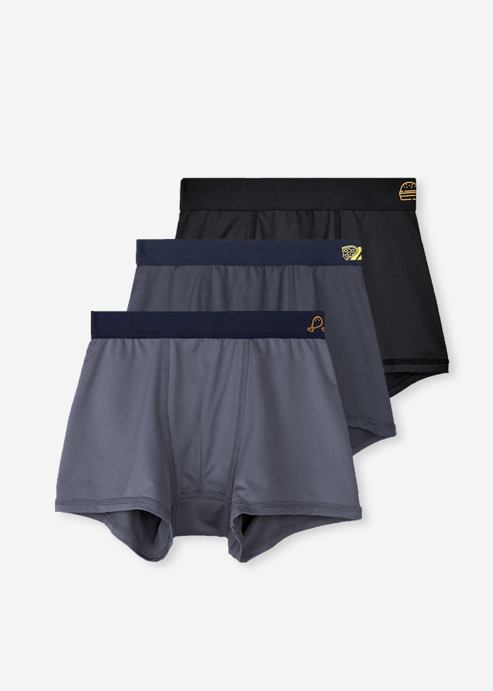 (3-Pack)Moisture-Wicking Collection．Boys Trunk Underwear（Pattern）