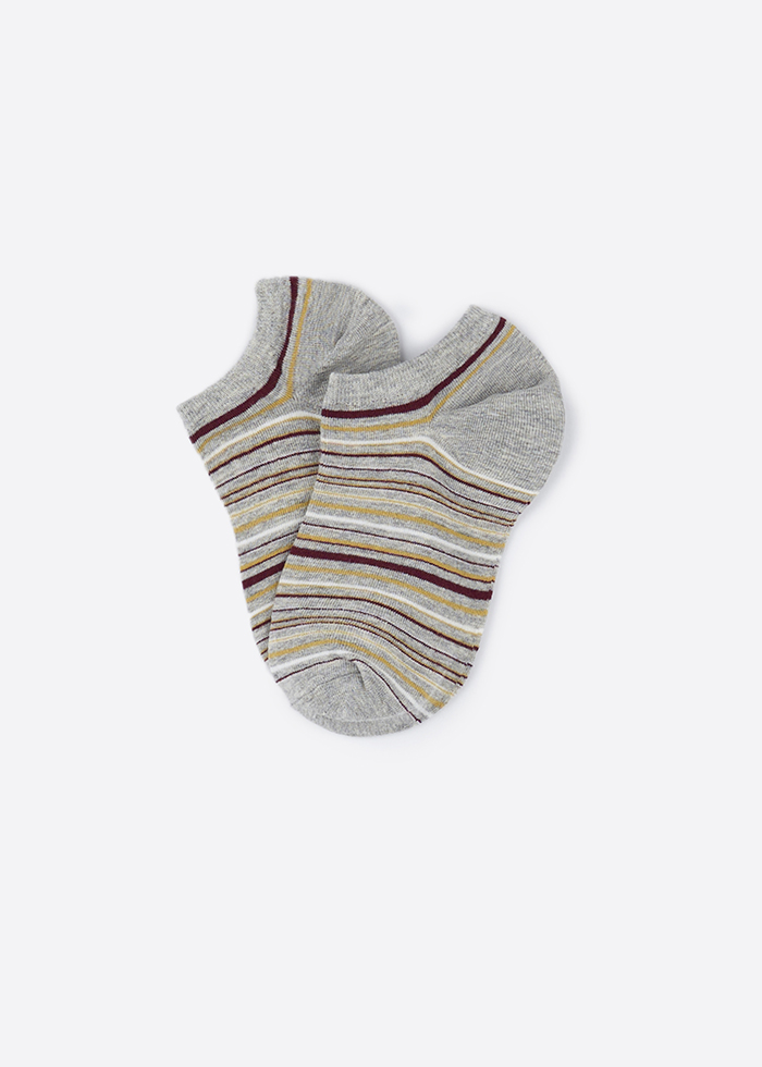Treasure Box．Women Low Cut Ankle Socks（Gray Stripe）