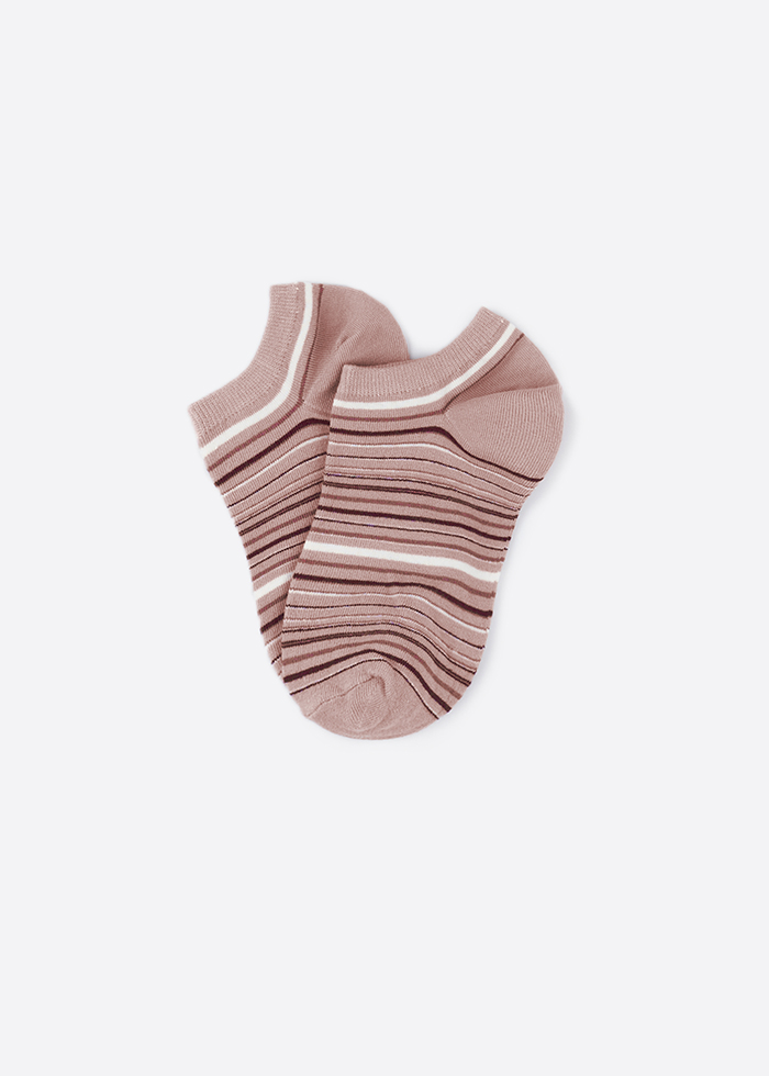 時光寶盒．舒棉船型襪（粉色-多色條紋）