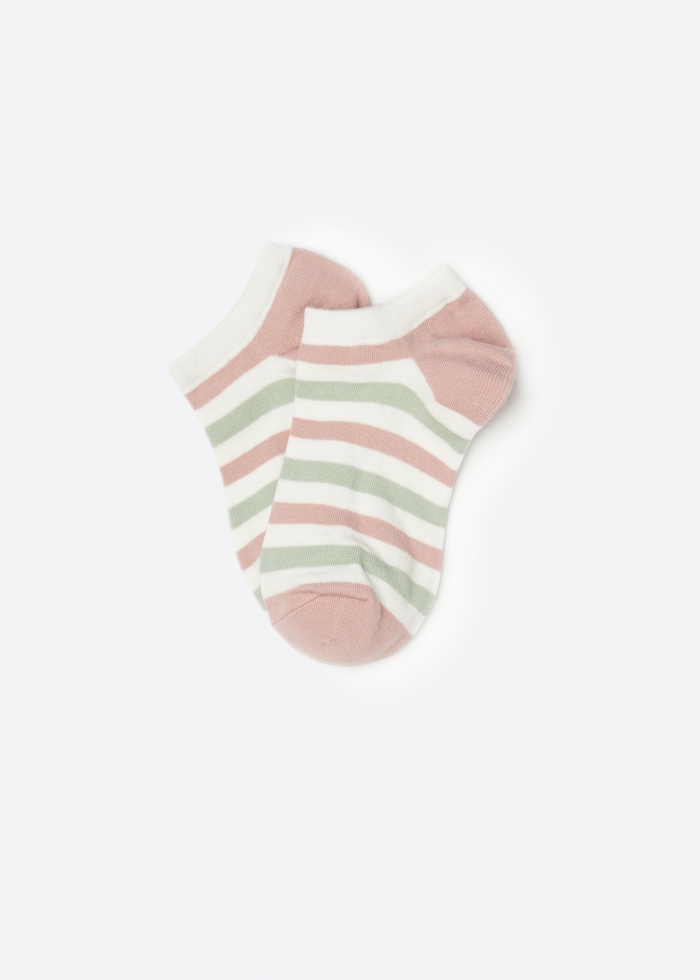 Mood Diary．Women Low Cut Ankle Socks（Pink/Green/White）