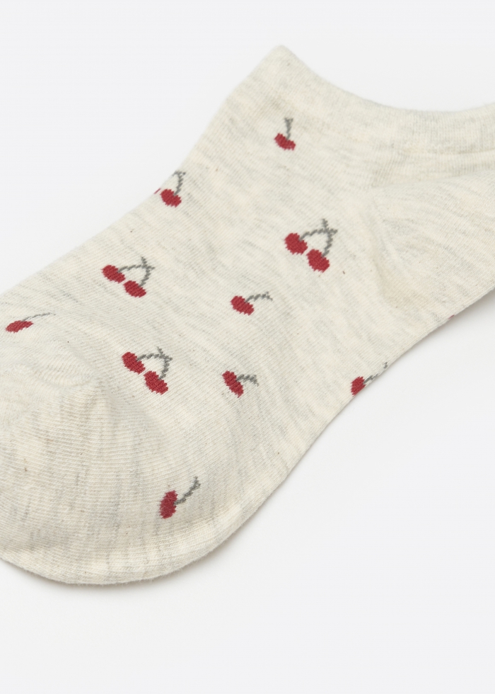 (3-Pack) Cherry Pie．Women Low Cut Ankle Socks(Pink/Cherry/Red Plaid)