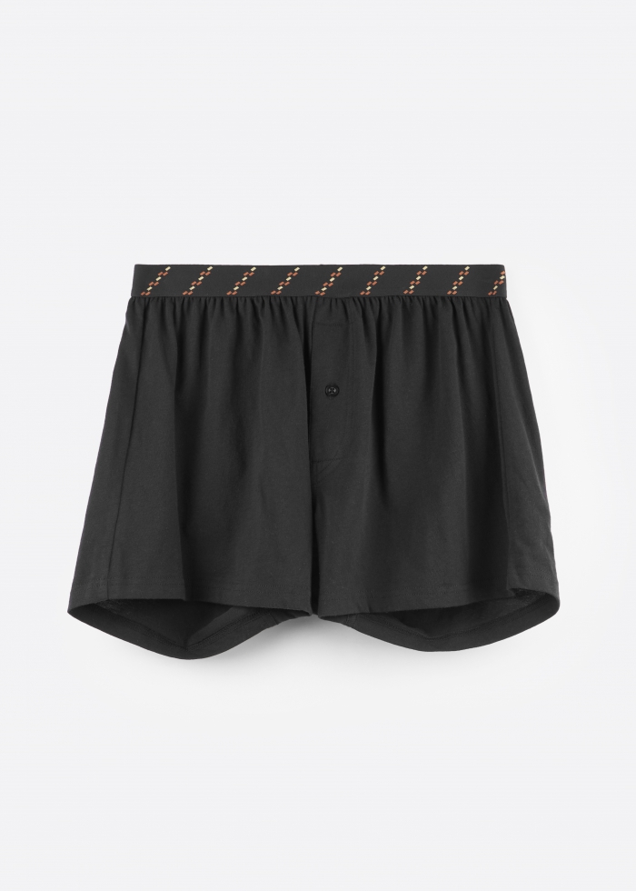 Camper．Men Boxer Underwear（Black Orange Rope Waistband）