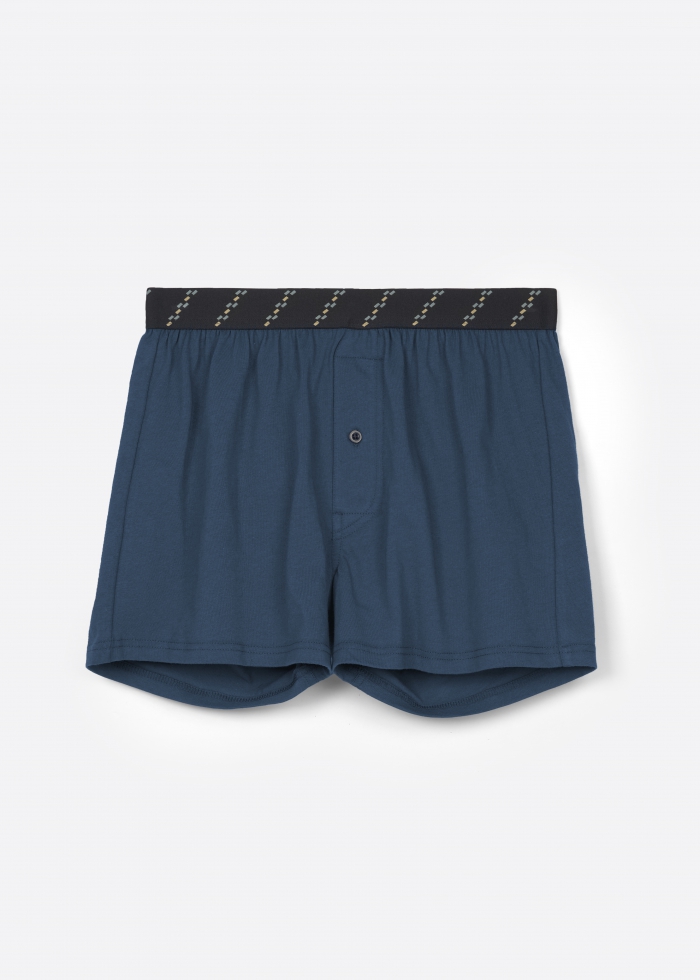 Camper．Men Boxer Underwear（Black Blue Rope Waistband）