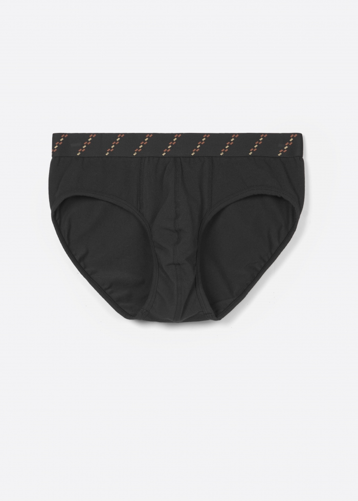 Camper．Men Brief Underwear（Black Orange Rope Waistband）
