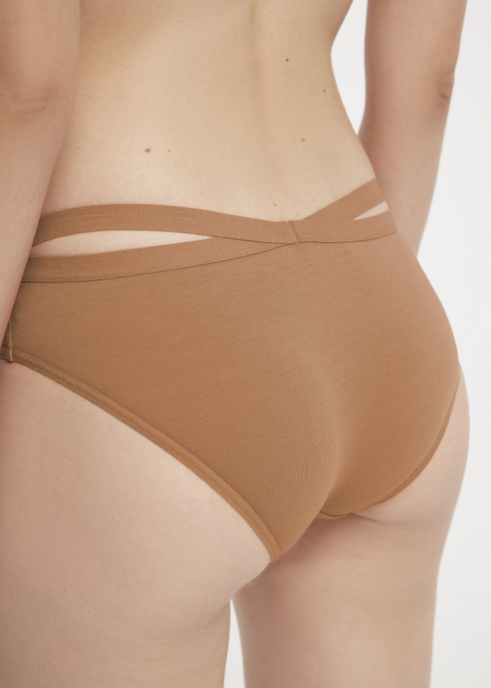 Autumn Journey．Low Rise Cotton Crossed Back Brief Panty(Gray Mist)