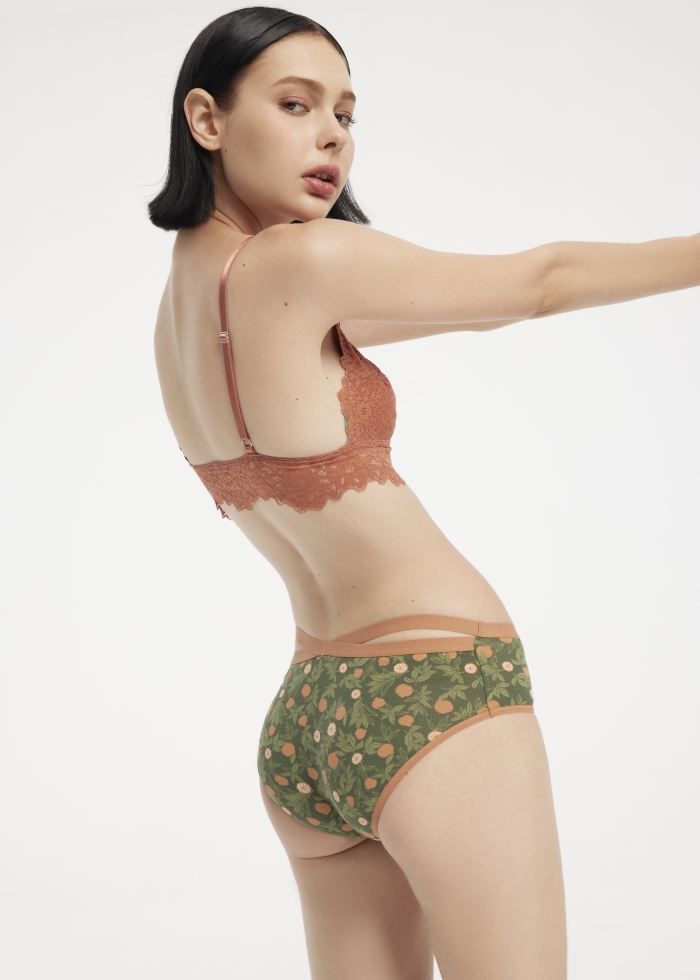 Autumn Journey．Mid Rise Cotton Crossed Back Brief Panty(Gray Mist)
