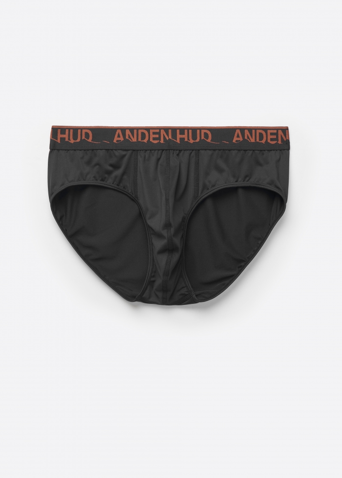 Moisture-Wicking Collection．Men Brief Underwear（Orange Mountain Logo Waistband）
