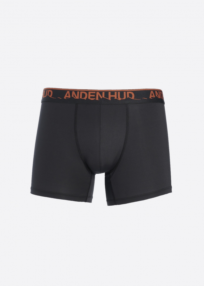 Moisture-Wicking Collection．Men Boxer Brief Underwear（Orange Mountain Logo Waistband）