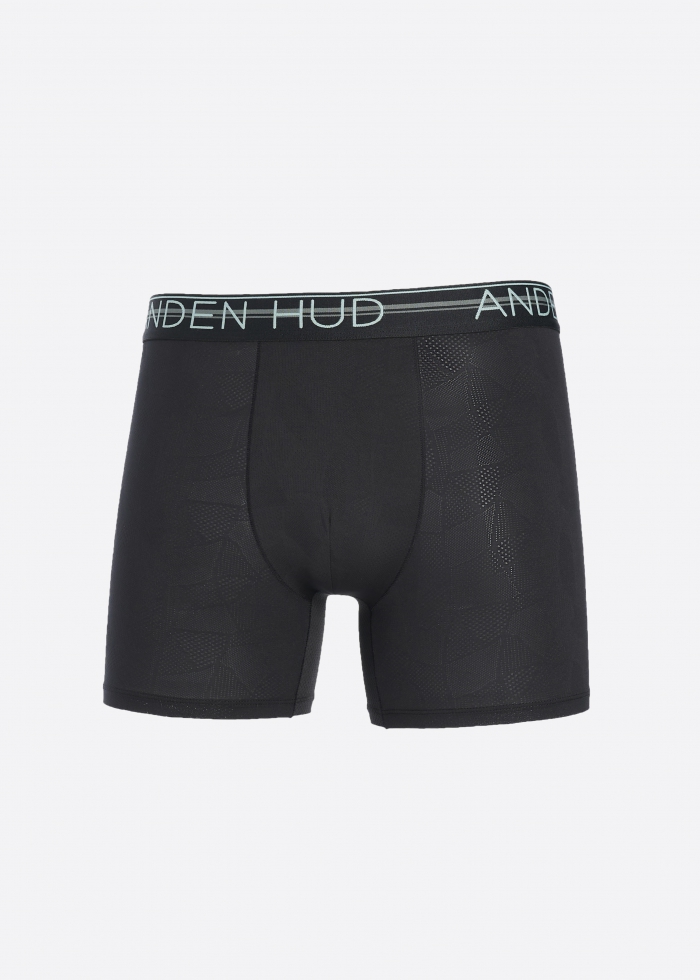Moisture-Wicking Collection．Men Jacquard Boxer Brief Underwear（Black）