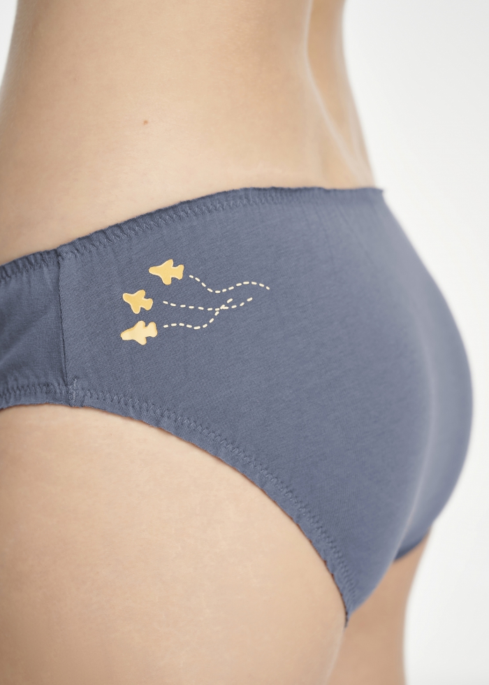 Remembering Taiwan．Mid Rise Cotton Ruffled Brief Panty(Woodrose)