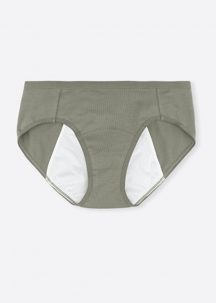 Love Taiwan．Mid Rise Cotton Period Brief Panty（Vetiver）