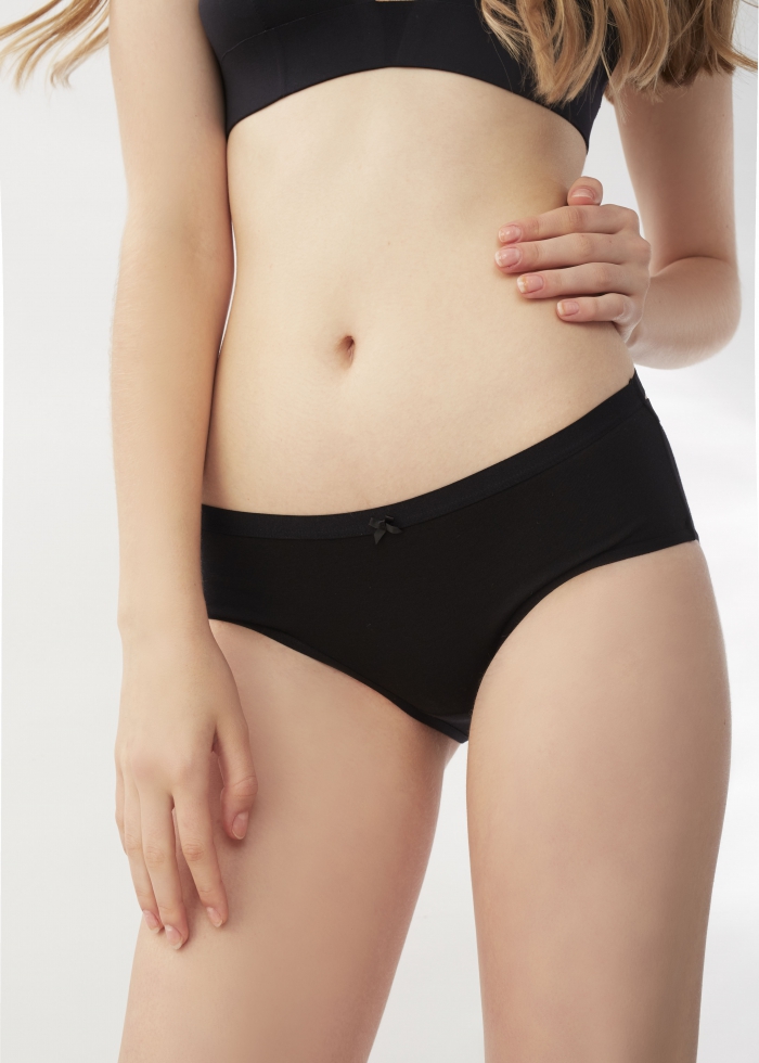 Classic．Mid Rise Cotton Crossed Back Brief Panty(深藍綠)