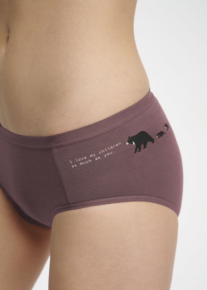 Taiwan Select．Mid Rise Cotton Brief Panty(Native Animals Pattern)