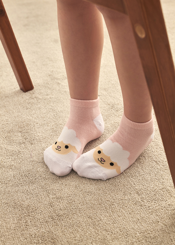 (3-Pack) Animal Park．Girls Ankle Socks（Sheep/Rabbit/Chicken）