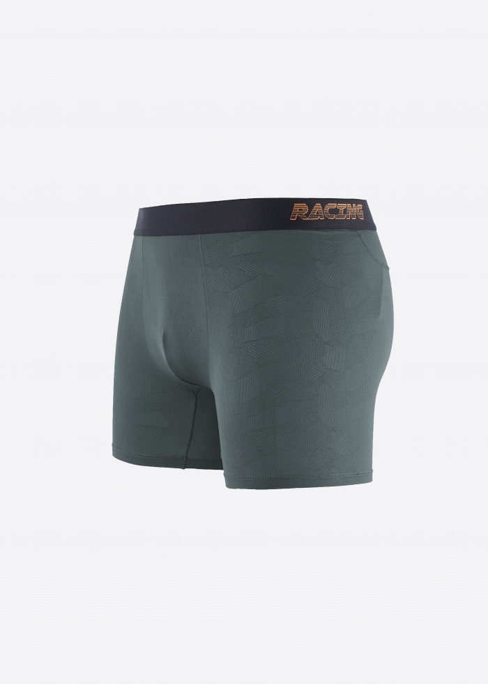 Moisture-Wicking Collection．Men Jacquard Boxer Brief Underwear（Balsam Green）