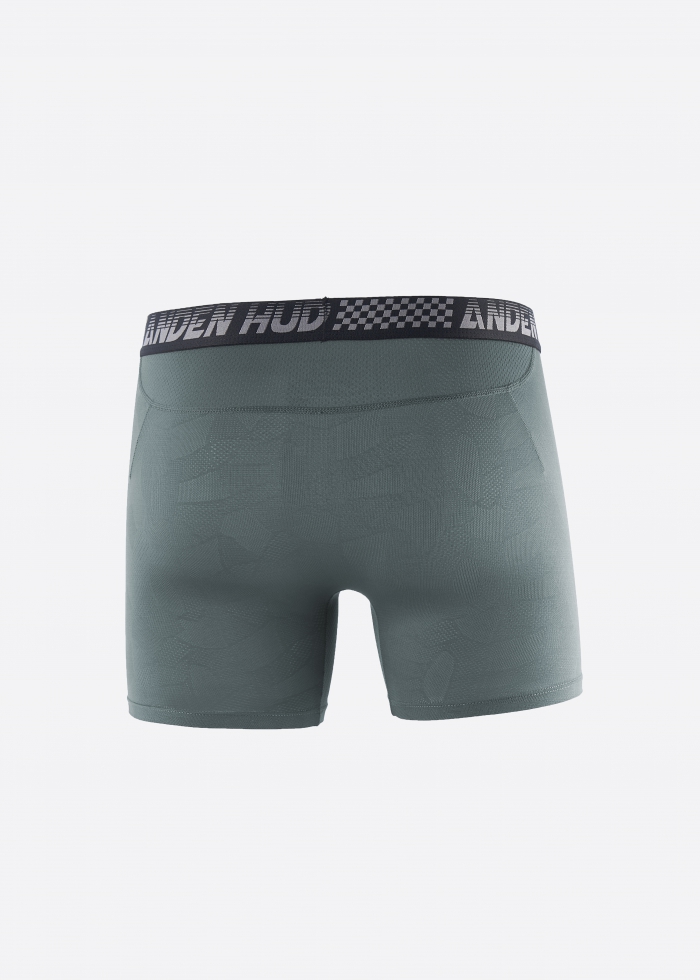Moisture-Wicking Collection．Men Jacquard Boxer Brief Underwear(Balsam Green)