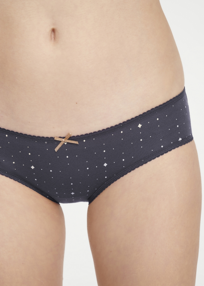 New Chapter．Low Rise Cotton Picot Elastic Brief Panty(Drizzle)
