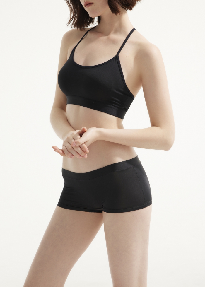 Cool Series．Mid Rise Cool Shortie Panty(Black)