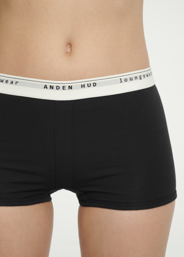 New Chapter．High Rise Cotton Shortie Panty(Drizzle-White Waistband)