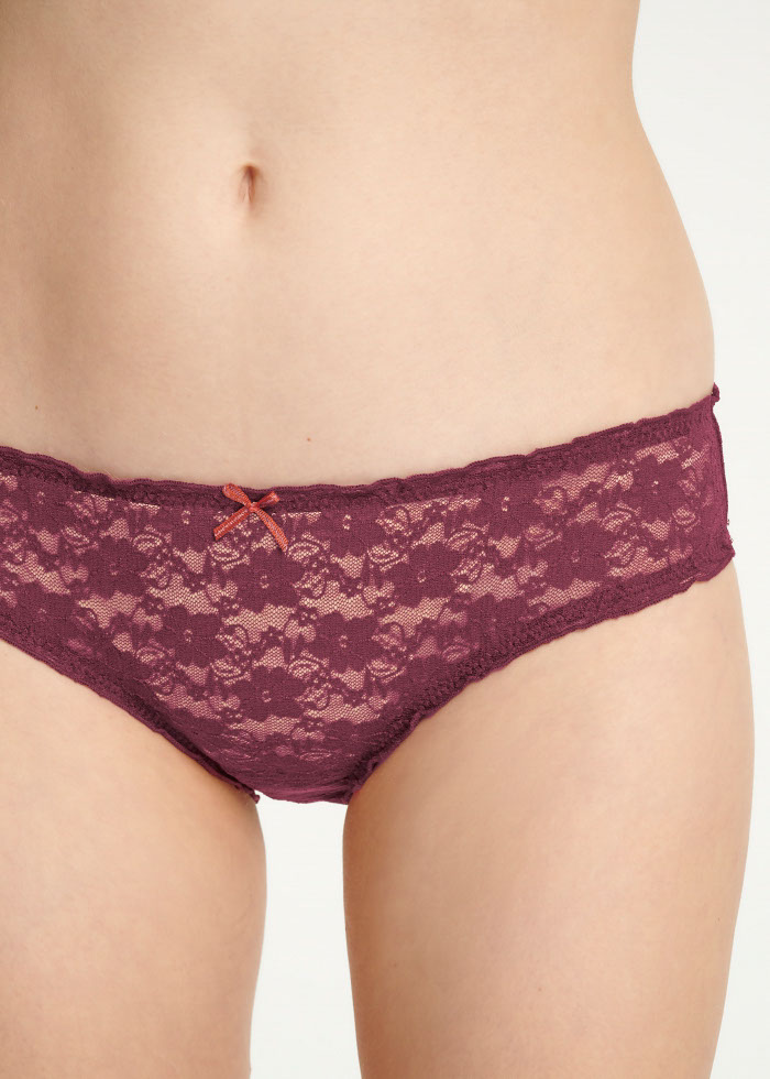 Lucky me．Mid Rise Lacie Ruffles Brief Panty(Cabernet)