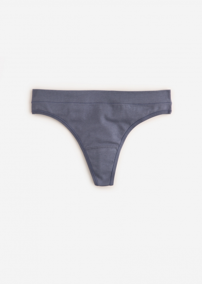 Azure Sea．Low Rise Cotton Thong Panty（Folkstone Gray）